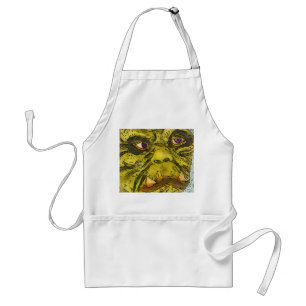 Creepy Turtle Monster Black Outline Cartoon Standard Apron