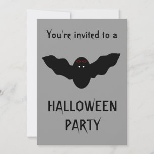 Creepy Vampire Bat Halloween Party Customisable Invitation