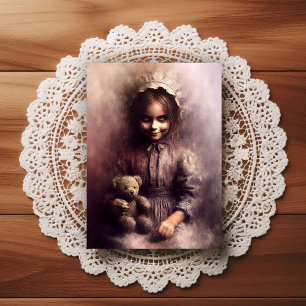 Creepy Victorian Era Girl Postcard