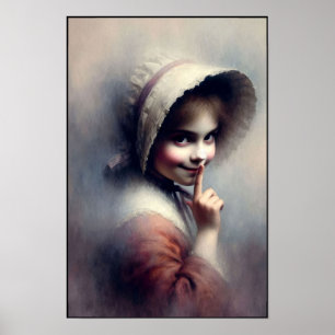 Creepy Victorian Era Girl Wall Poster