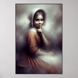 Creepy Victorian Era Girl Wall Poster