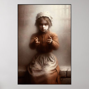 Creepy Victorian Era Girl Wall Poster