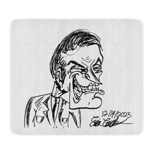 creepy villain cartoon art cutting board (Front)