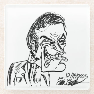 creepy villain cartoon glass coaster