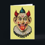 Creepy Vintage Clown Birthday Card<br><div class="desc">Custom restored,  high quality vintage clown image.</div>