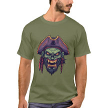 Creepy vintage pirate Skull Zombie T-Shirt