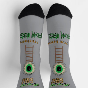 Creepy Watching Green Eye Crew Socks