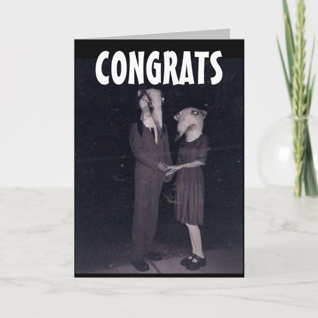 CREEPY WEDDING CONGRATULATIONS GREETING CARD (Front)