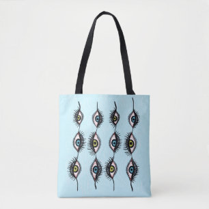 Creepy Weird Eye Garlands Cool Surreal Art Tote Bag