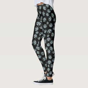 Creepy White Halloween Pumpkin Leggings