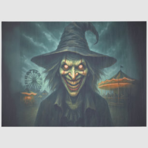 Creepy Witch at Carnival – Horror Halloween Tissue Paper