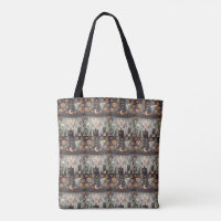 CREEPY WITCH, EVIL EYE, SKULL, SHOULDER TOTE BAG