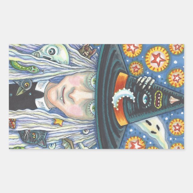 CREEPY WITCH, EVIL EYE, SKULL, VAMPIRE  STICKERS (Front)