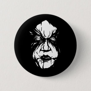 Creepy Witch Face 6 Cm Round Badge