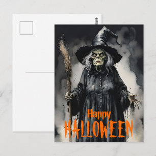 Creepy Witch Postcard