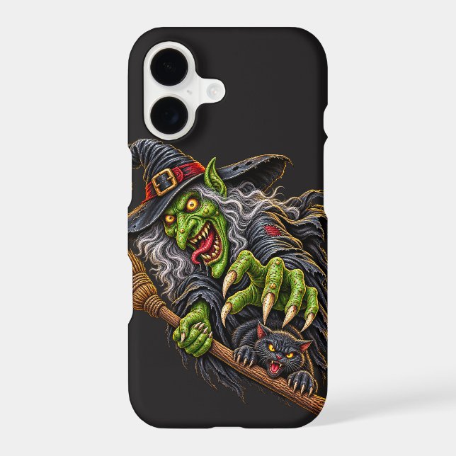 CREEPY WITCH with BROOM and BLACK CAT (Back)