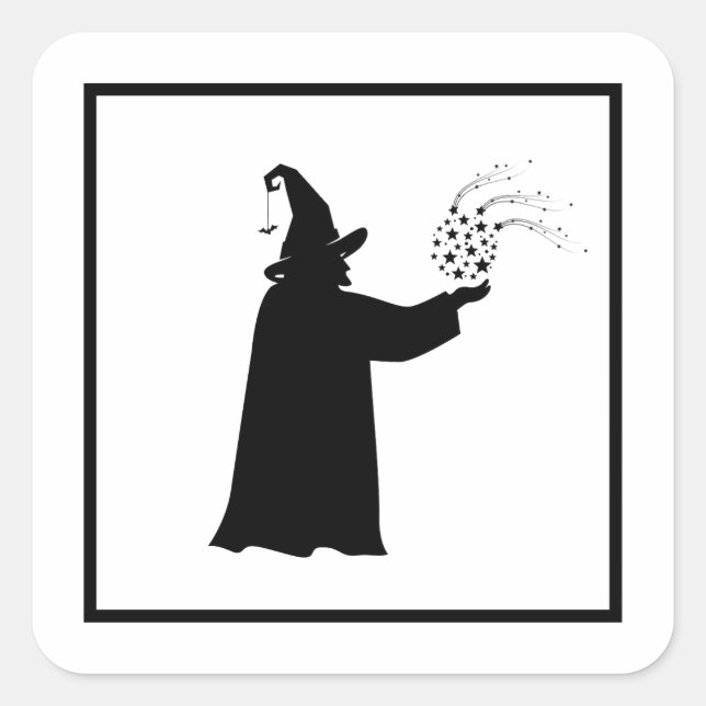 Creepy Wizard Halloween Sticker (Front)