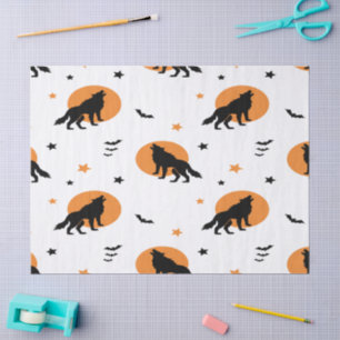 Creepy Wolf Pack Halloween Tissue Paper