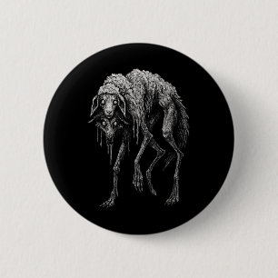 Creepy Wolf Sheep Horror Scary Folklore Goth Alt A 6 Cm Round Badge