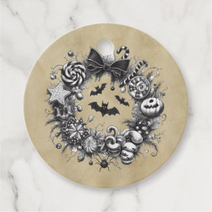 Creepy Wreath Favour Tags