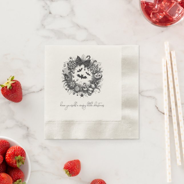 Creepy Wreath Napkin (Insitu)