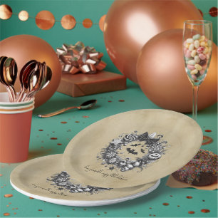 Creepy Wreath Paper Plate