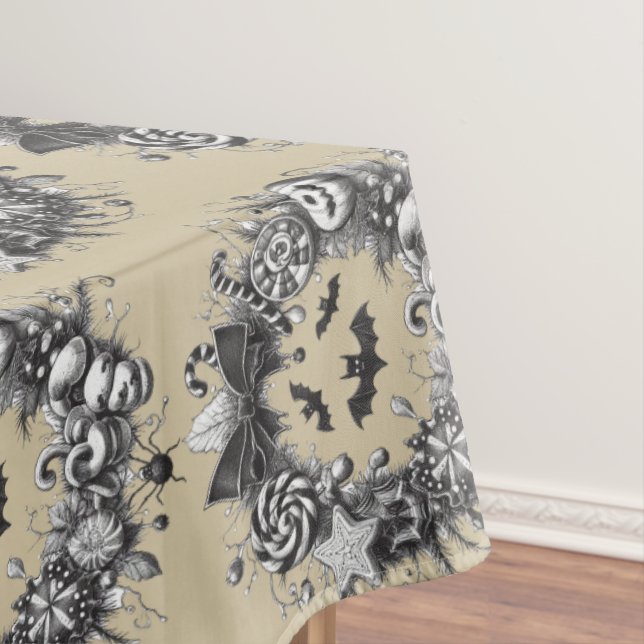 Creepy Wreath Tablecloth (In Situ)
