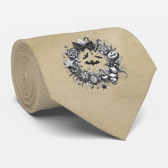 Creepy Wreath Tie (Rolled)