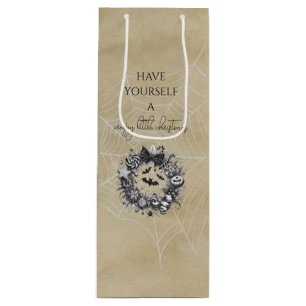 Creepy Wreath Wine Gift Bag
