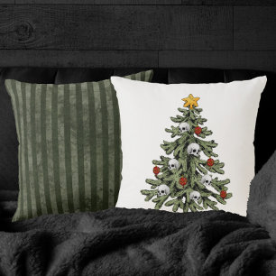 Creepy XMAS   A Very Gothic Christmas Tree Grunge Cushion