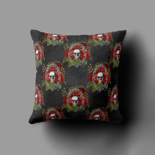 Creepy XMAS A Very Gothic Christmas Tree Grunge Cushion