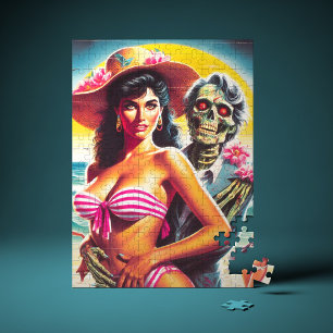 Creepy Zombie Beach Pin-up Jigsaw Puzzle