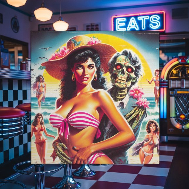 Creepy Zombie Beach Pin-up Tile (Creator Uploaded)