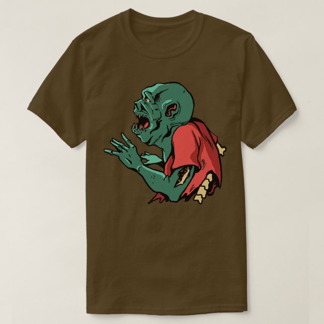 Creepy Zombie Illustration 1 T-Shirt (Design Front)