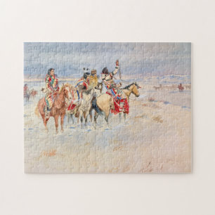 Crees Meeting Traders, 1896 by Charles Marion Russ Jigsaw Puzzle
