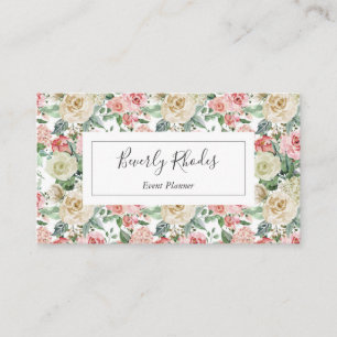 Creme and Rose Watercolor Business Card