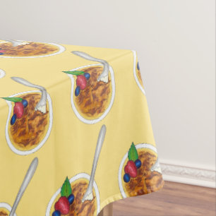 Creme Brulee French Custard Dessert Food Tablecloth