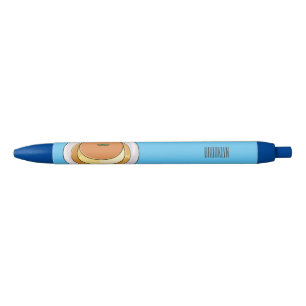 Creme caramel cartoon illustration black ink pen