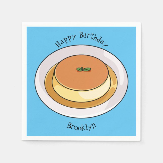 Creme caramel cartoon illustration  napkin (Front)