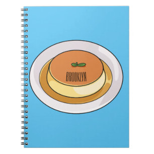 Creme caramel cartoon illustration notebook