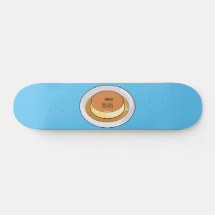 Creme caramel cartoon illustration skateboard