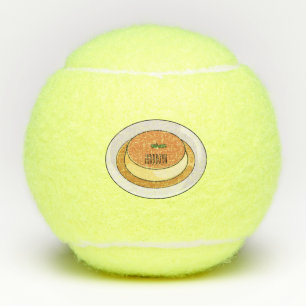 Creme caramel cartoon illustration tennis balls