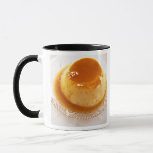 Creme caramel type of pudding with caramel mug