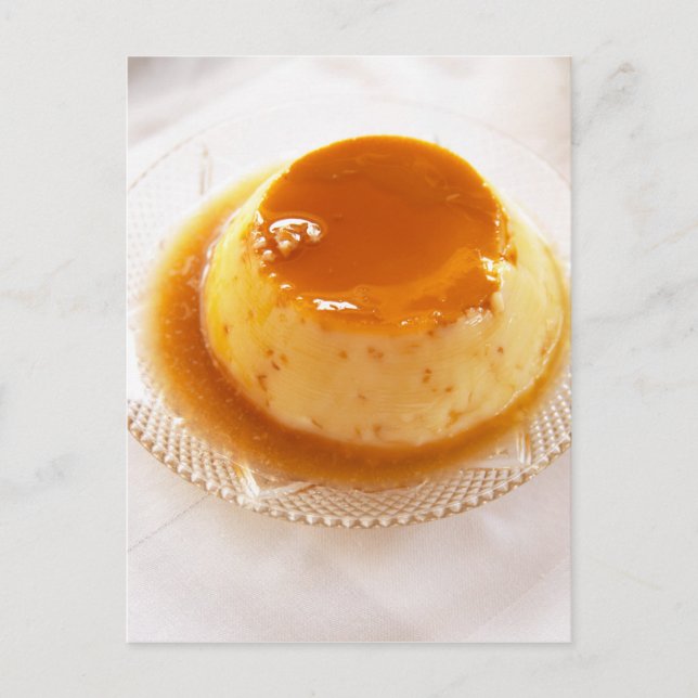 Creme caramel type of pudding with caramel postcard (Front)