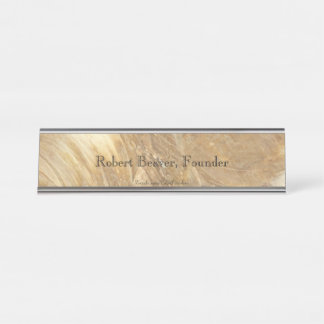 Creme Marble Desk Name Plate