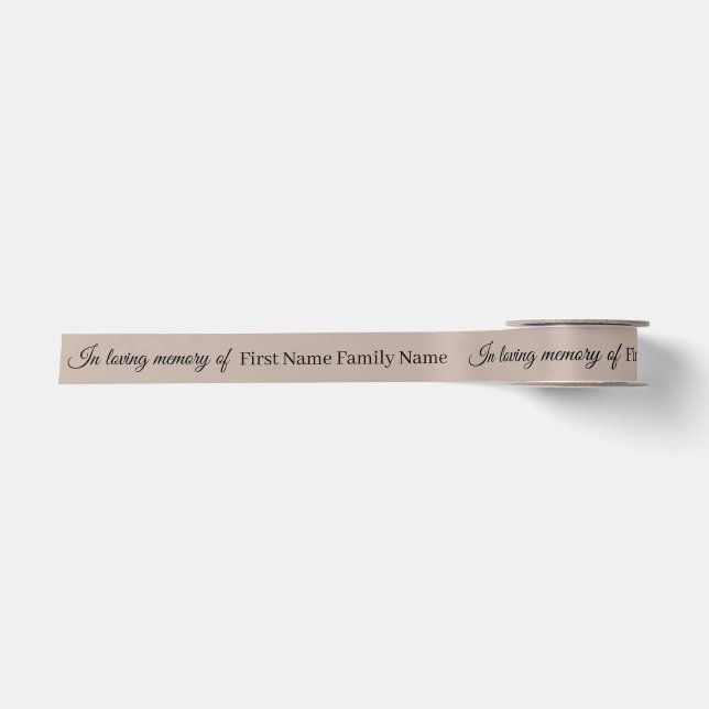 Creme memorial ribbon satin ribbon (Front)