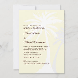 Creme Palm Tree Wedding Invitation