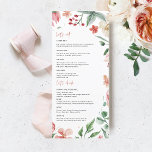 Crème & Rose | Spring Florals Wedding Menu<br><div class="desc">Beautiful menu cards to compliment your table settings at your wedding or next dinner party. A wedding with a blossoming vibe is all you need for a lovely and bright day! Sweet blush paired with pretty pastels and poppy red create a wondrous balance of warm and cool for any event....</div>