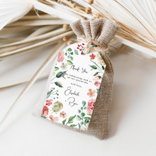 Crème & Rose   Spring Florals Wedding Thank You Gift Tags