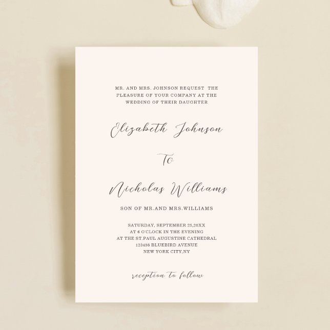 creme unique digital wedding invitation template (Creator Uploaded)